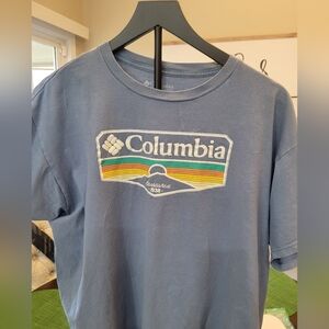 Columbia Blue Tee with Multicolor Logo